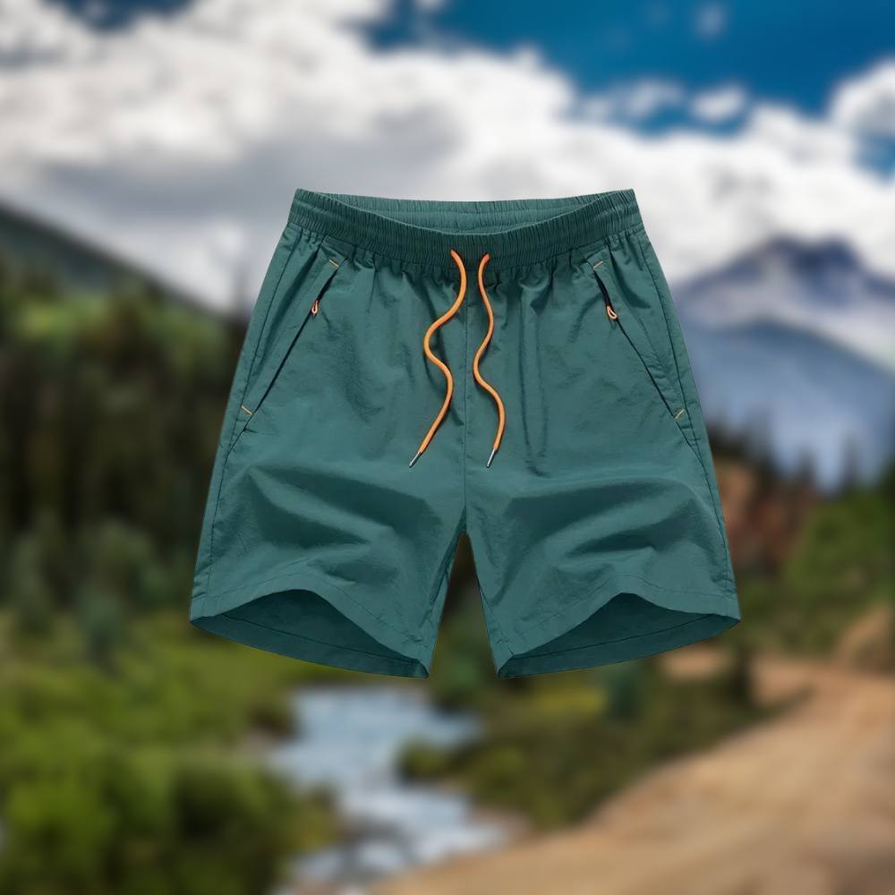 Herren Laufshorts Sommer | Doppellagig | Reißverschluss | Atmungsaktiv | Sportlich-Dunkelblau-S-Luzern Mode