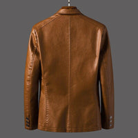 Herren Blazer | Lammleder | Einfarbig | Zwei Knopf Frontverschluss-Luzern Mode