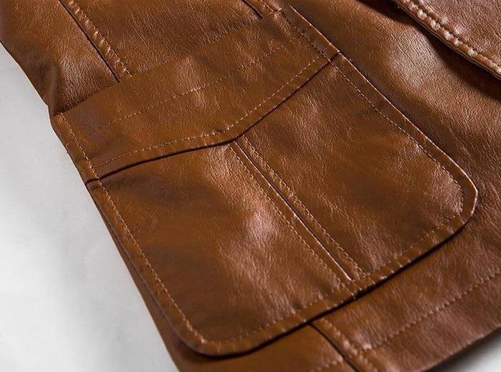 Herren Blazer | Lammleder | Einfarbig | Zwei Knopf Frontverschluss-Luzern Mode