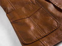 Herren Blazer | Lammleder | Einfarbig | Zwei Knopf Frontverschluss-Luzern Mode