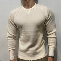 Herren Langarmshirt Slim Fit - Bequemes Freizeitoberteil-Beige-S-Luzern Mode