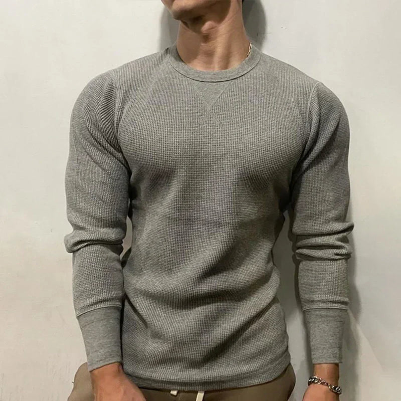 Herren Langarmshirt Slim Fit - Bequemes Freizeitoberteil-Luzern Mode