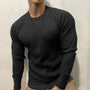 Herren Langarmshirt Slim Fit - Bequemes Freizeitoberteil-Schwarz-S-Luzern Mode