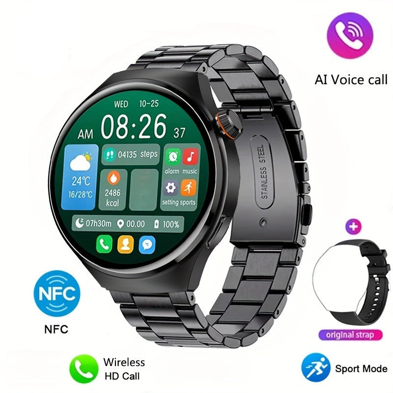 Herren Smartwatch | NFC Vielseitig Komfortabel Stilvoll Touchscreen-Matt Schwarz-Luzern Mode