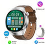 Herren Smartwatch | NFC Vielseitig Komfortabel Stilvoll Touchscreen-Veganes Leder Braun-Silber-Luzern Mode