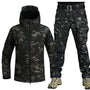 Taktische Outdoor-Jacke und Hose Set für Herren Camping-Dunkle Camouflage-2XS-Luzern Mode