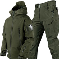 Taktische Outdoor-Jacke und Hose Set für Herren Camping-Olivgrün-2XS-Luzern Mode