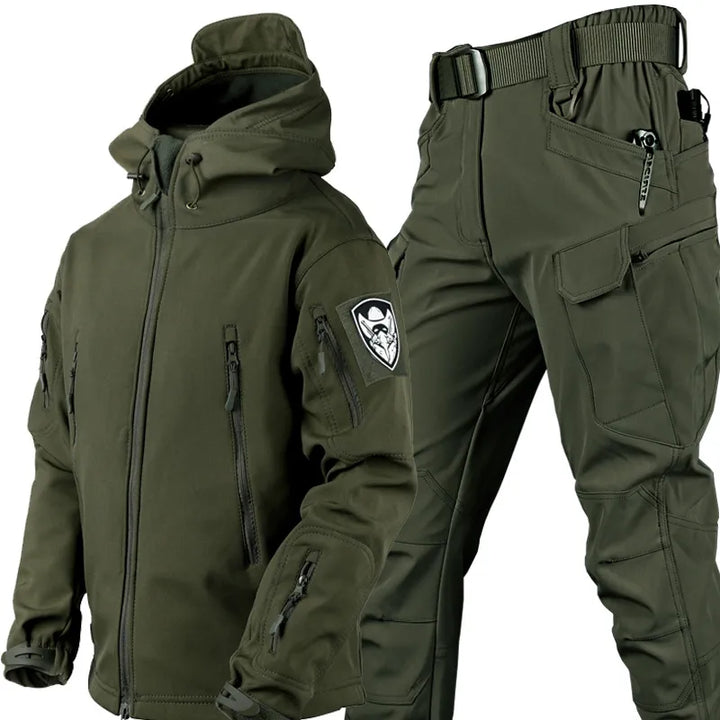 Taktische Outdoor-Jacke und Hose Set für Herren Camping-Olivgrün-2XS-Luzern Mode