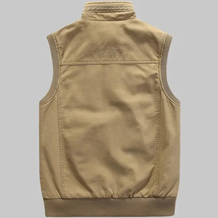 Herren Outdoor-Weste | Baumwolle | Ärmellose | Reißverschluss-Luzern Mode