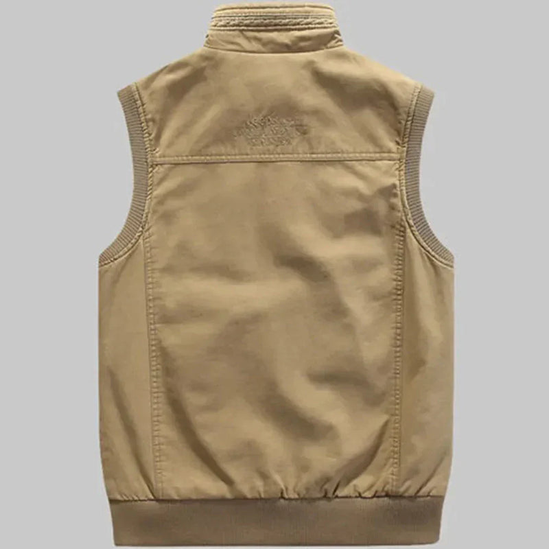 Herren Outdoor-Weste | Baumwolle | Ärmellose | Reißverschluss-Luzern Mode