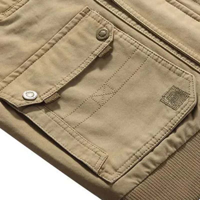 Herren Outdoor-Weste | Baumwolle | Ärmellose | Reißverschluss-Luzern Mode