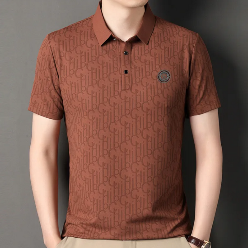 Luxuriöser Designerstoff mit Monogramm-Muster für Modeprojekte-Braun-S-Luzern Mode