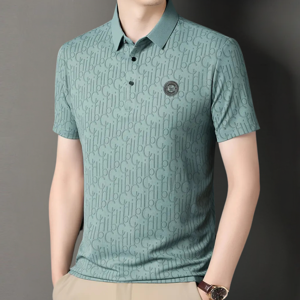 Luxuriöser Designerstoff mit Monogramm-Muster für Modeprojekte-Grün-S-Luzern Mode