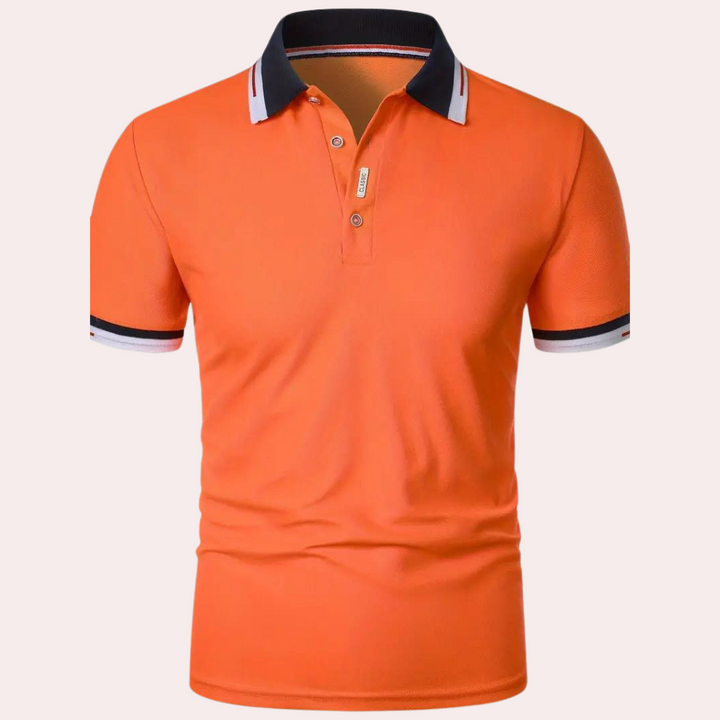 Herren Polohemd mit Kontrastkragen - Sportlich Elegant-Luzern Mode