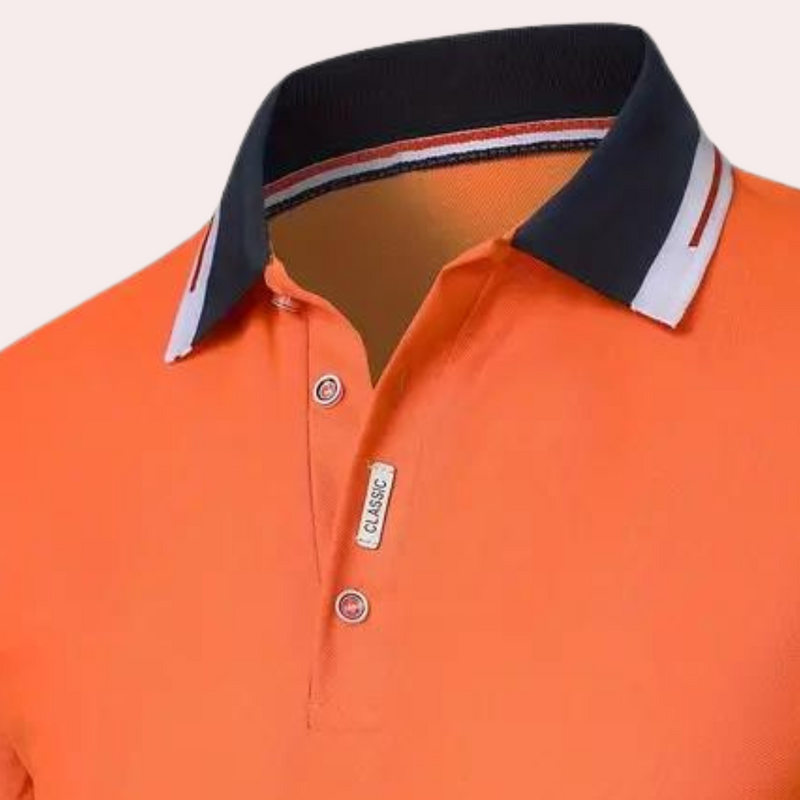 Herren Polohemd mit Kontrastkragen - Sportlich Elegant-Luzern Mode