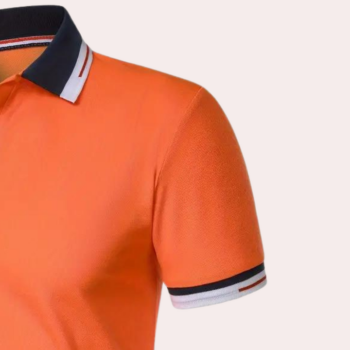 Herren Polohemd mit Kontrastkragen - Sportlich Elegant-Luzern Mode