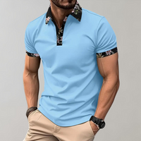 Herren Polohemd aus atmungsaktivem Piqué-Stoff-Himmelblau-XS-Luzern Mode