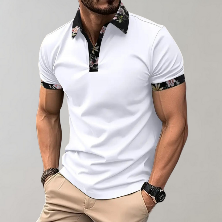 Herren Polohemd aus atmungsaktivem Piqué-Stoff-Weiß-XS-Luzern Mode