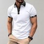 Herren Polohemd aus atmungsaktivem Piqué-Stoff-Weiß-XS-Luzern Mode
