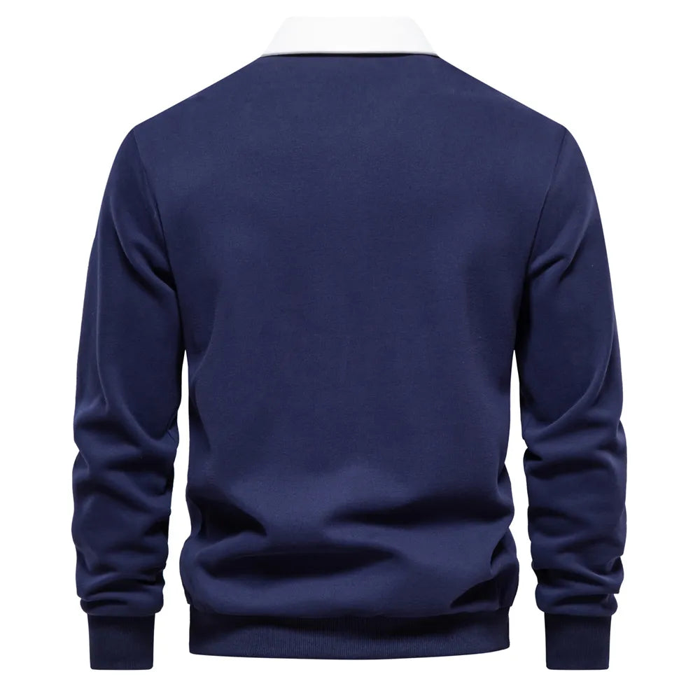 Herren Polo Sweatshirt Herbstmode Baumwolle Langarm-Luzern Mode