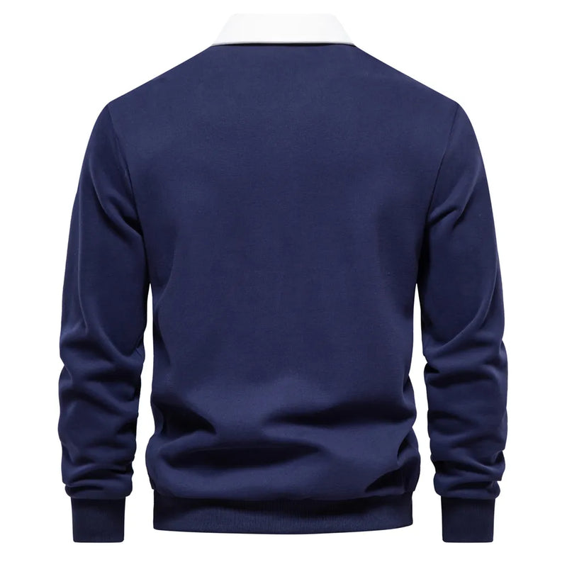 Herren Polo Sweatshirt Herbstmode Baumwolle Langarm-Luzern Mode