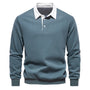 Herren Polo Sweatshirt Herbstmode Baumwolle Langarm-Grün-S-Luzern Mode