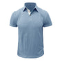 Herren-Poloshirt | Baumwolle | Kurze Ärmel | Kragen | Knopfleiste -Blau-S-Luzern Mode