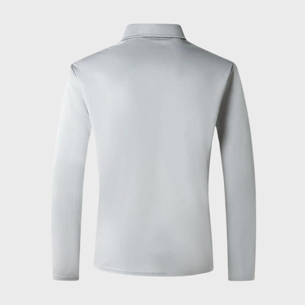 Herren Langarm Poloshirt mit Karomuster Kragen Design-Luzern Mode