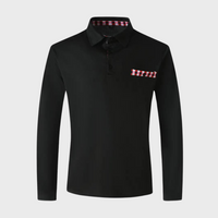 Herren Langarm Poloshirt mit Karomuster Kragen Design-Luzern Mode