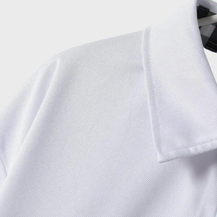 Herren Langarm Poloshirt mit Karomuster Kragen Design-Luzern Mode