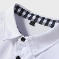 Herren Langarm Poloshirt mit Karomuster Kragen Design-Luzern Mode