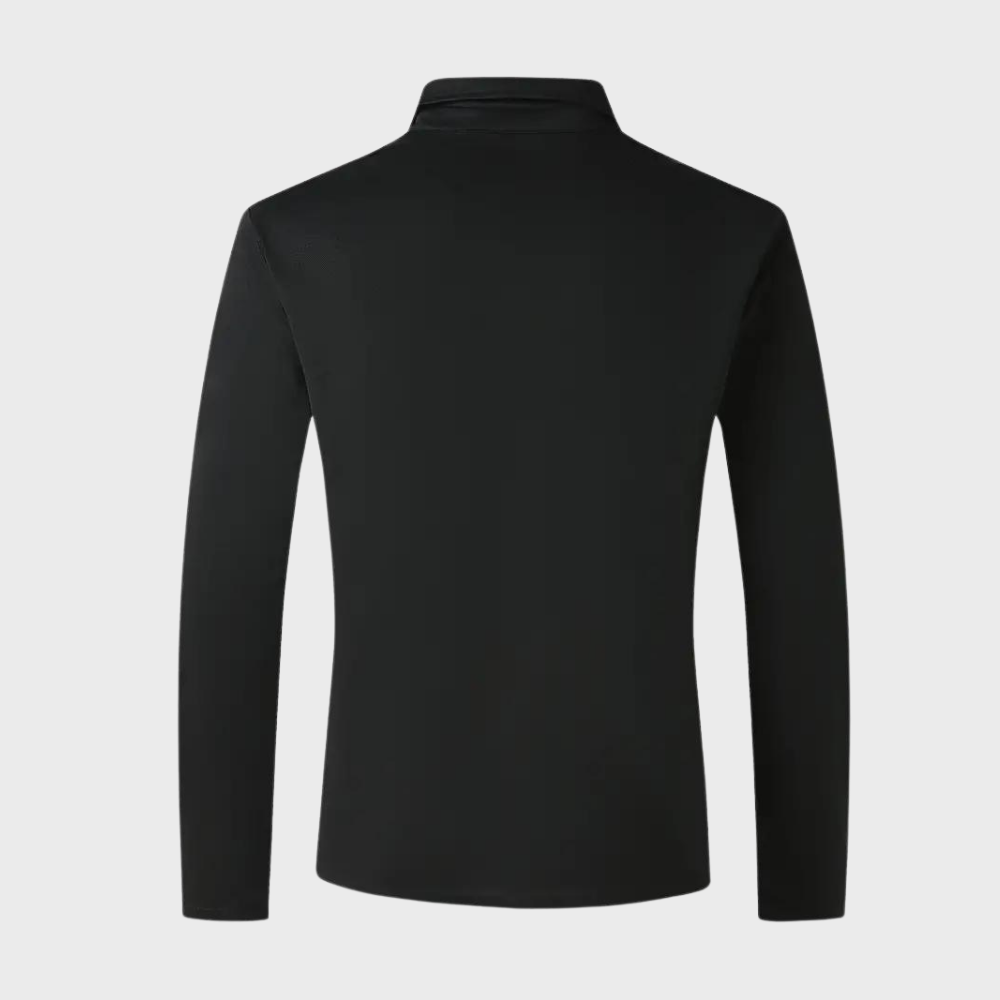 Herren Langarm Poloshirt mit Karomuster Kragen Design-Luzern Mode