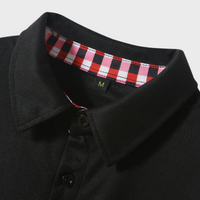 Herren Langarm Poloshirt mit Karomuster Kragen Design-Luzern Mode