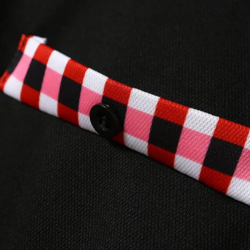 Herren Langarm Poloshirt mit Karomuster Kragen Design-Luzern Mode