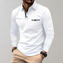 Herren Langarm Poloshirt mit Karomuster Kragen Design-Weiß-S-Luzern Mode