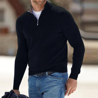 Herrenpullover mit Reißverschluss - Stilvoll und Bequem-Schwarz-S-Luzern Mode