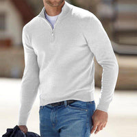 Herrenpullover mit Reißverschluss - Stilvoll und Bequem-Weiß-S-Luzern Mode