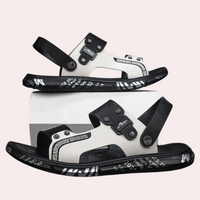 Herren Sandalen mit Klettverschluss und Schrift-Design-Luzern Mode