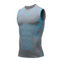 Herren Sport-Tanktop atmungsaktiv Fitness Training-Grau-S (50-70 kg)-Luzern Mode