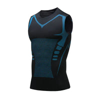 Herren Sport-Tanktop atmungsaktiv Fitness Training-Schwarz-S (50-70 kg)-Luzern Mode