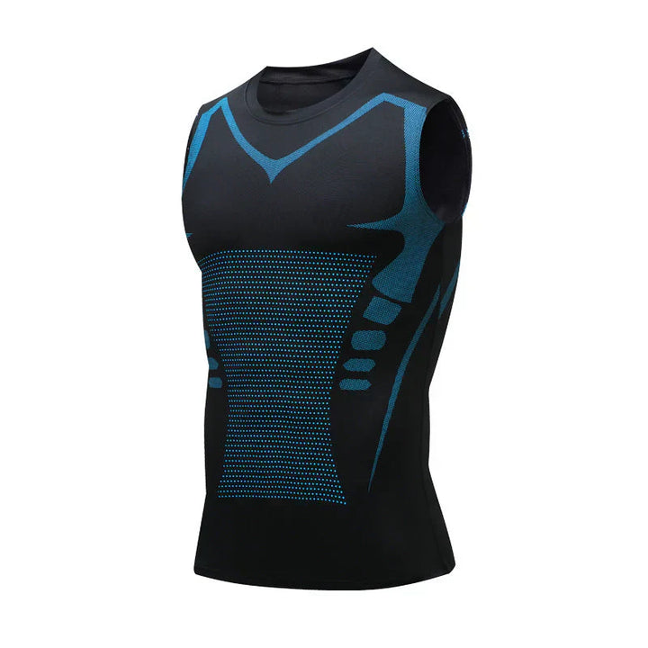 Herren Sport-Tanktop atmungsaktiv Fitness Training-Schwarz-S (50-70 kg)-Luzern Mode