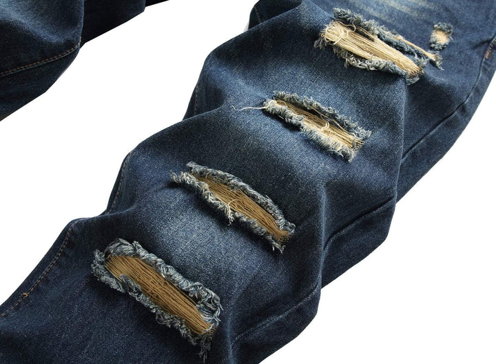 Herren Jeans mit Rissen - Lässige Mode Denim Hose-Luzern Mode