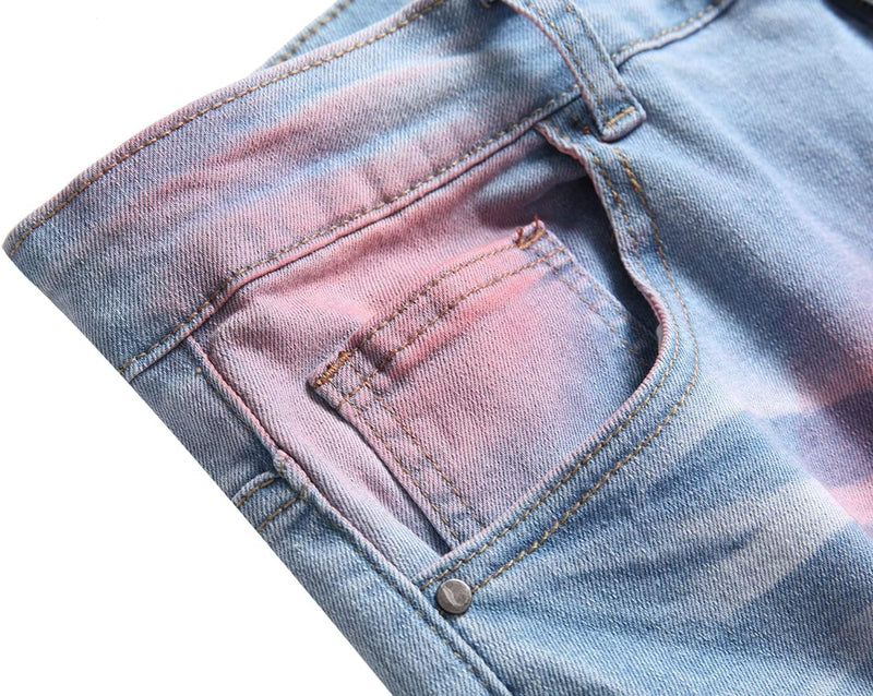 Herren Jeans mit Rissen - Lässige Mode Denim Hose-Luzern Mode