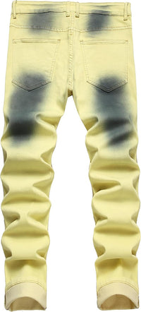 Herren Jeans mit Rissen - Lässige Mode Denim Hose-Luzern Mode