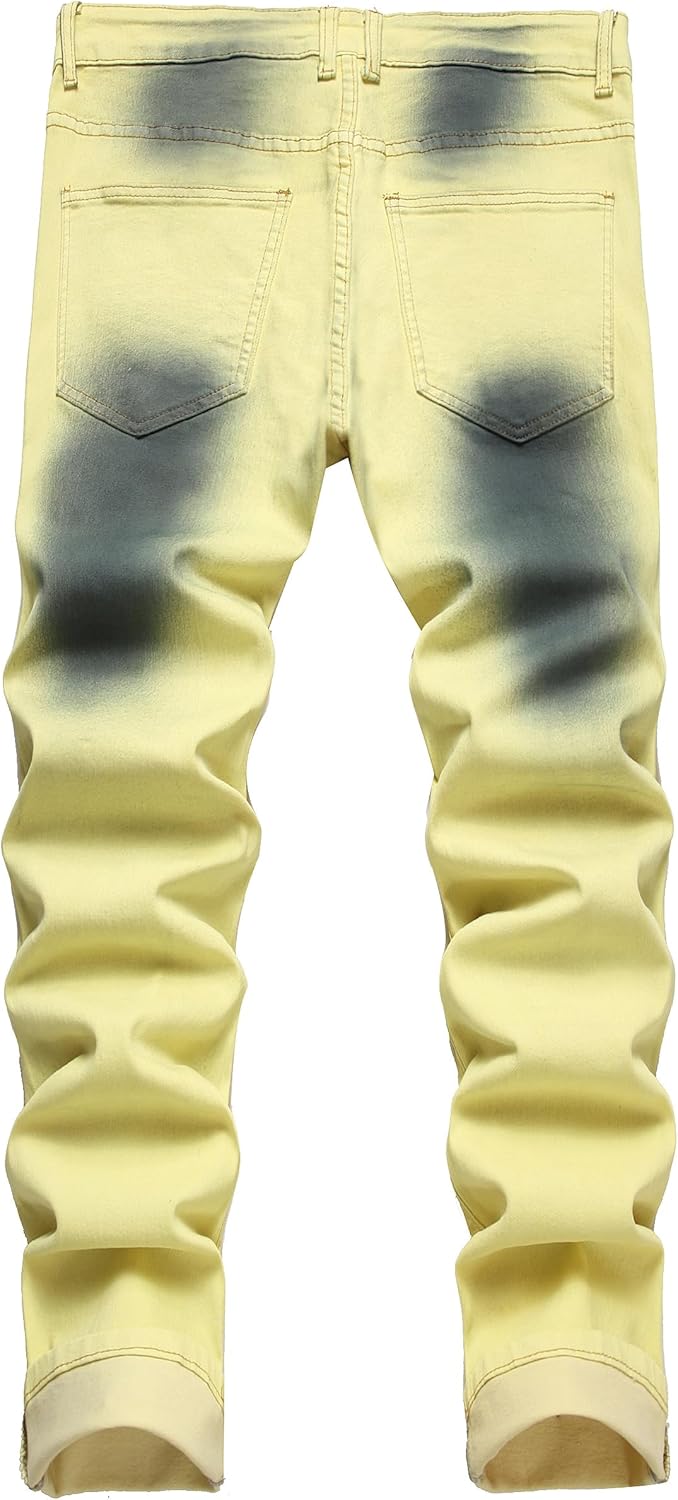 Herren Jeans mit Rissen - Lässige Mode Denim Hose-Luzern Mode