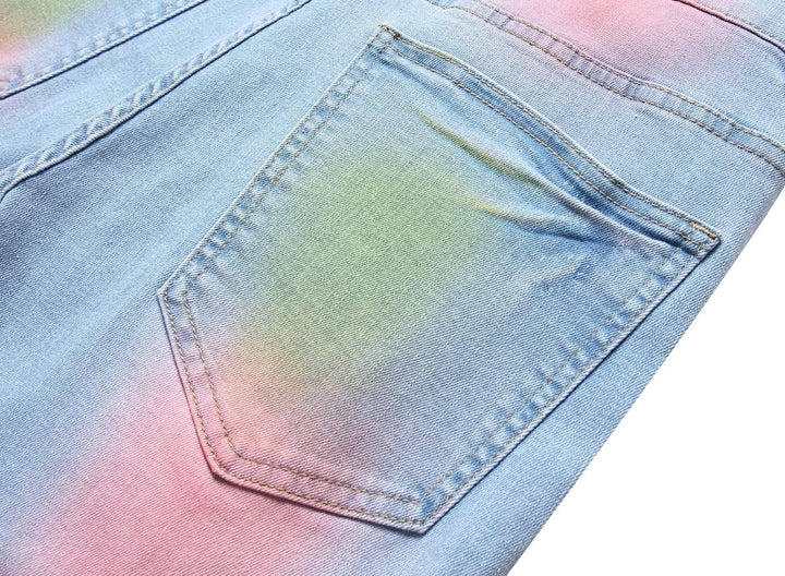 Herren Jeans mit Rissen - Lässige Mode Denim Hose-Luzern Mode
