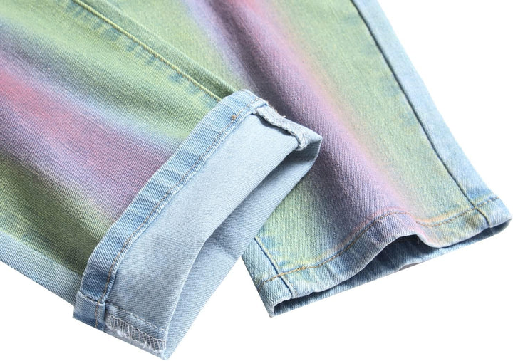 Herren Jeans mit Rissen - Lässige Mode Denim Hose-Luzern Mode