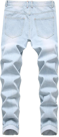 Herren Jeans mit Rissen - Lässige Mode Denim Hose-Luzern Mode