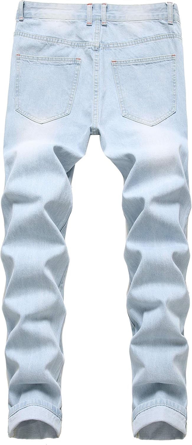Herren Jeans mit Rissen - Lässige Mode Denim Hose-Luzern Mode