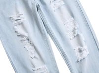 Herren Jeans mit Rissen - Lässige Mode Denim Hose-Luzern Mode